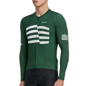 Летняя Зеленая майка MAAP для мужчин С длинным рукавом для велоспорта 2023, легкая Командная спортивная рубашка Для Аэро-велосипедов, Розовая Черная Одежда Для верховой езды Изображение